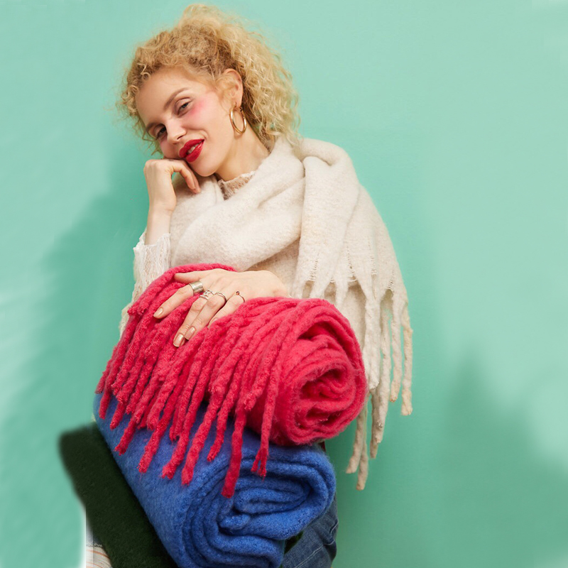 Shawl Wrap Winter - Дизайнерский брендовый женский зимний шарф, однотонные