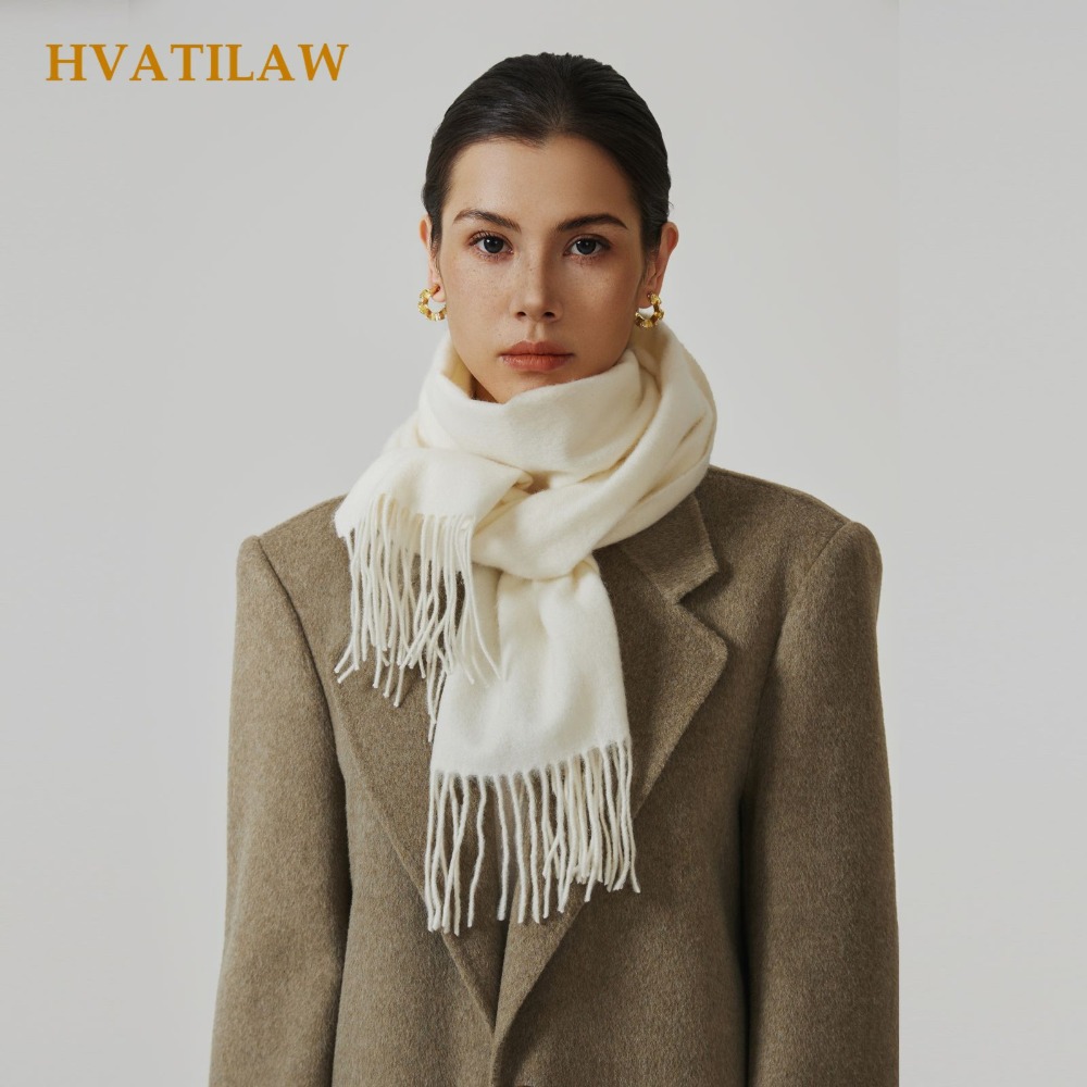 Wool Scarf Men - 2026 Шарф из 100% шерсти, однотонный,